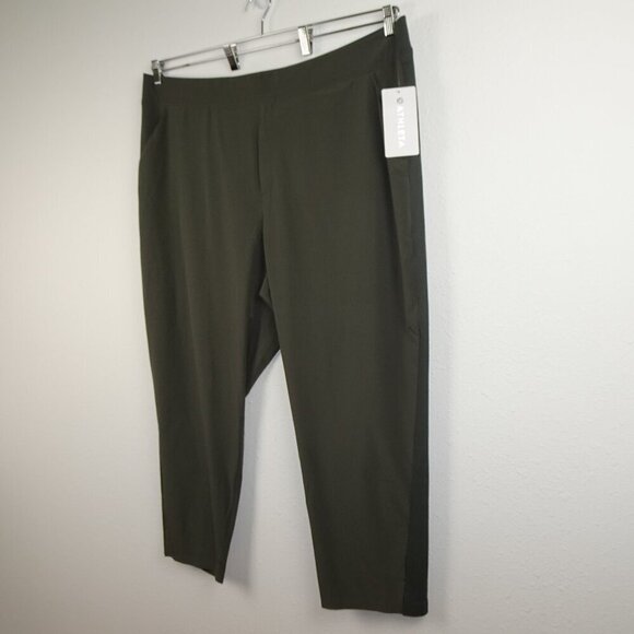 Athleta Brooklyn Ankle Pants Women's Plus Size 26 Green Stretch Activewear - Picture 3 of 11